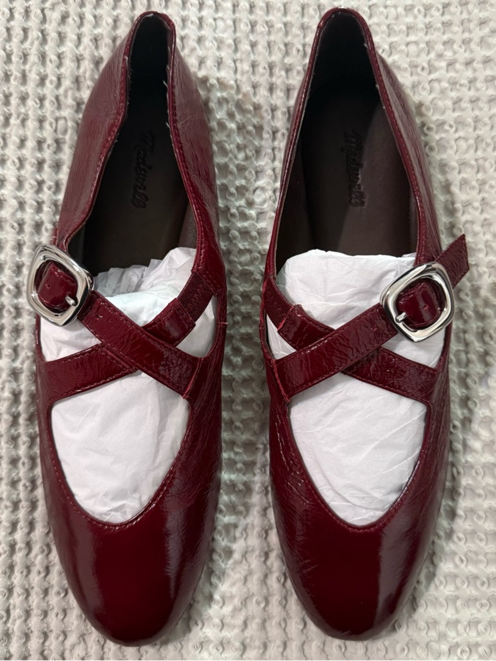 NEW Madewell The Remy Crisscross Mary Jane Flat NY355 Color Cabarnet Size 11